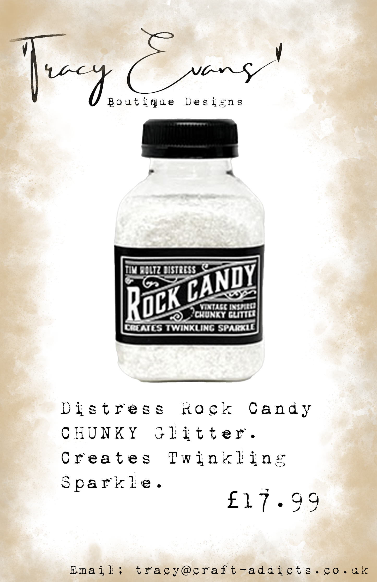 DI083 - Distress Rock Candy CHUNKY Glitter (vintage inspired) - Creates Twinkling Sparkle