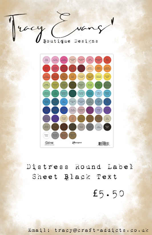 DI086 - Distress Large Round Label Black Text