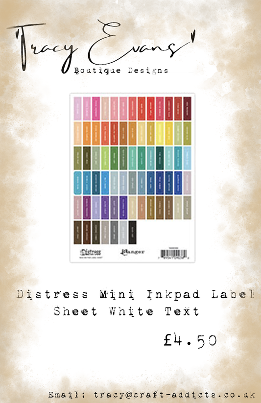 DI089 - Distress Mini Inkpad Labels White Text